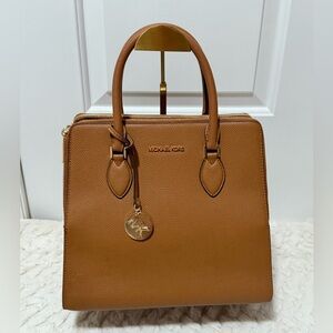 Like New Michael Kors Brown Leather Satchel